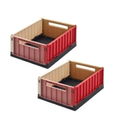 2 Cagettes Pliables En Plastique Multicolore S