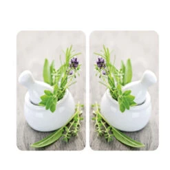 2 Couvre-plaques De Cuisson Avec Motif Herbes Aromatiques