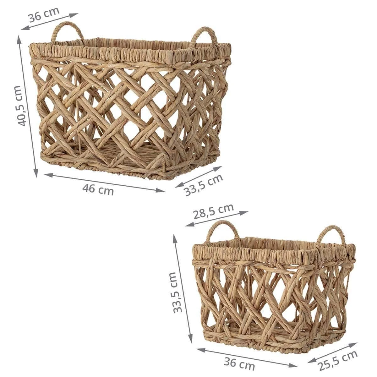 2 Paniers De Rangement Rectangulaires En Jacinthe D'eau – Image 2