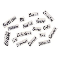 24 étiquettes Noires Pour Bocaux De Cuisine