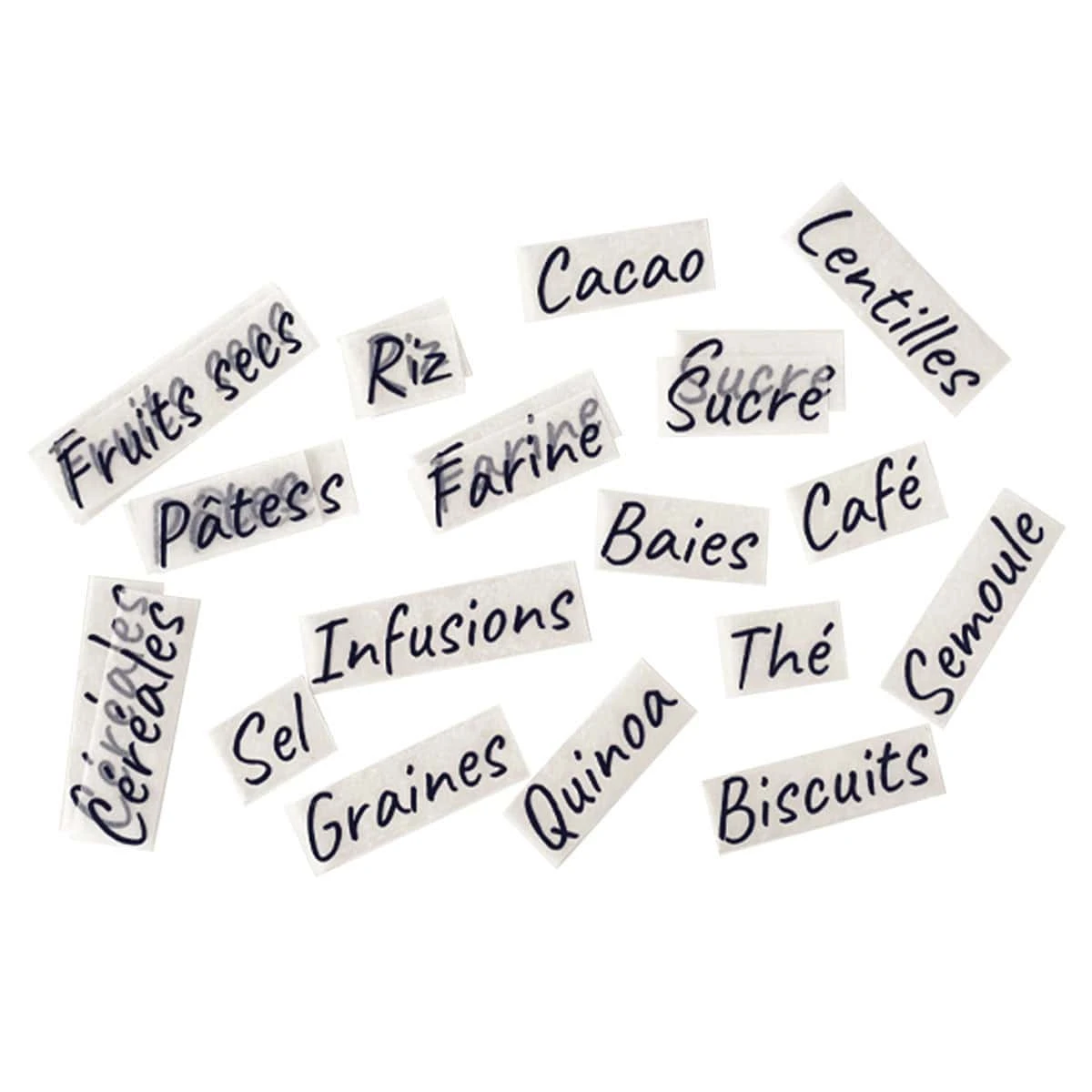 24 étiquettes Noires Pour Bocaux De Cuisine