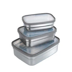 3 Boîtes De Conservation En Acier Inoxydable