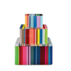 3 Boîtes De Rangement Colorées En Métal