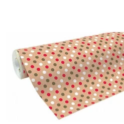 50 Mètres D'emballage Cadeau En Kraft à Pois