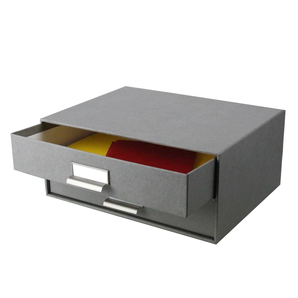 Boîte à 2 Tiroirs En Carton Gris Flanelle – Image 2