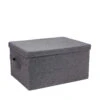 Boîte De Rangement Avec Couvercle En Tissu Gris