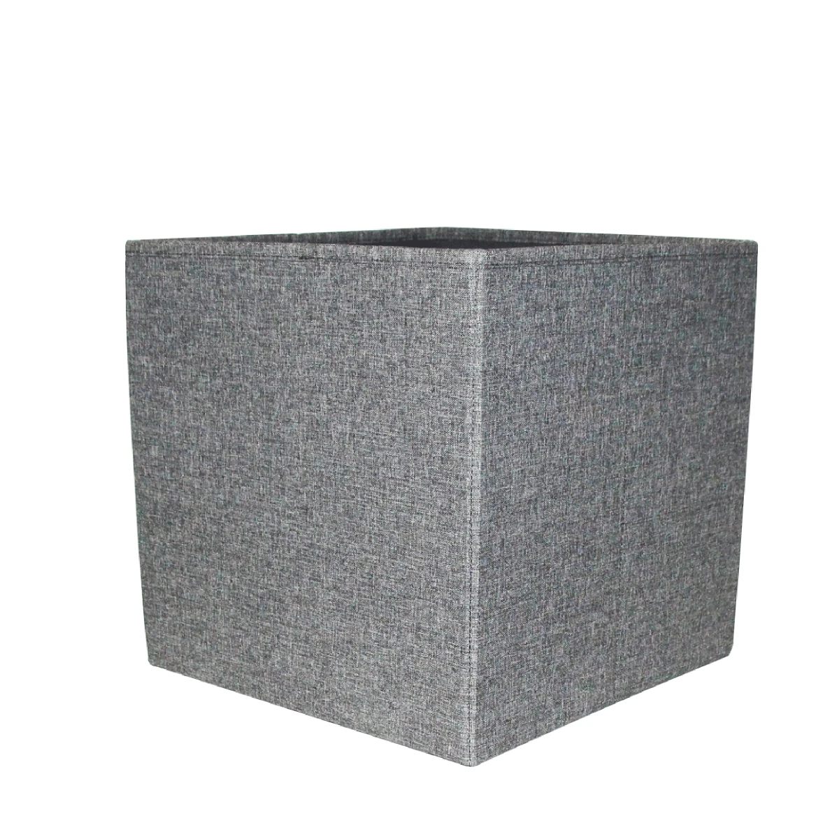 Boîte De Rangement Cube En Tissu Gris Chiné – Image 3