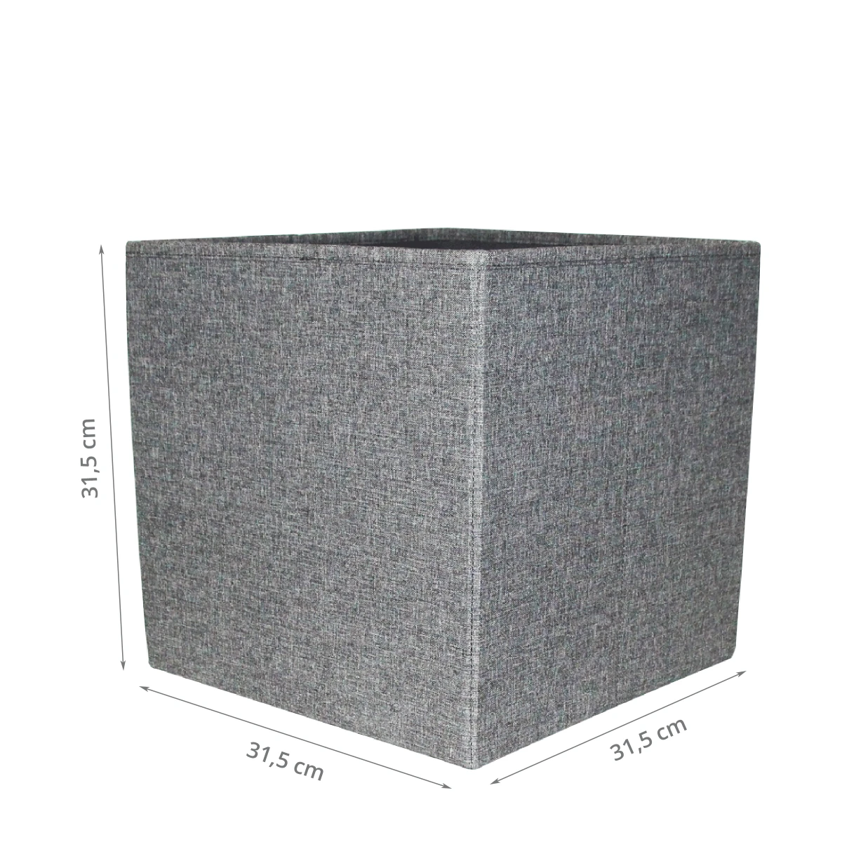 Boîte De Rangement Cube En Tissu Gris Chiné – Image 4