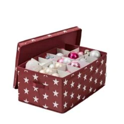 Boîte De Rangement En Tissu Pour Décorations De Noël