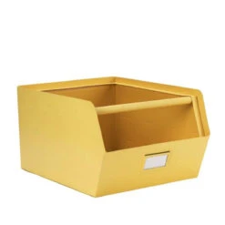 Casier De Rangement Empilable En Métal Jaune