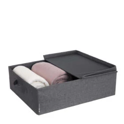 Grande Boîte De Rangement Plate En Tissu