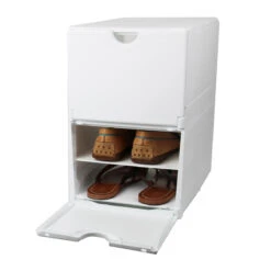 2 Boîtes De Rangement Pour 4 Paires De Chaussures