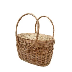 Panier à Couture En Rotin Tressé