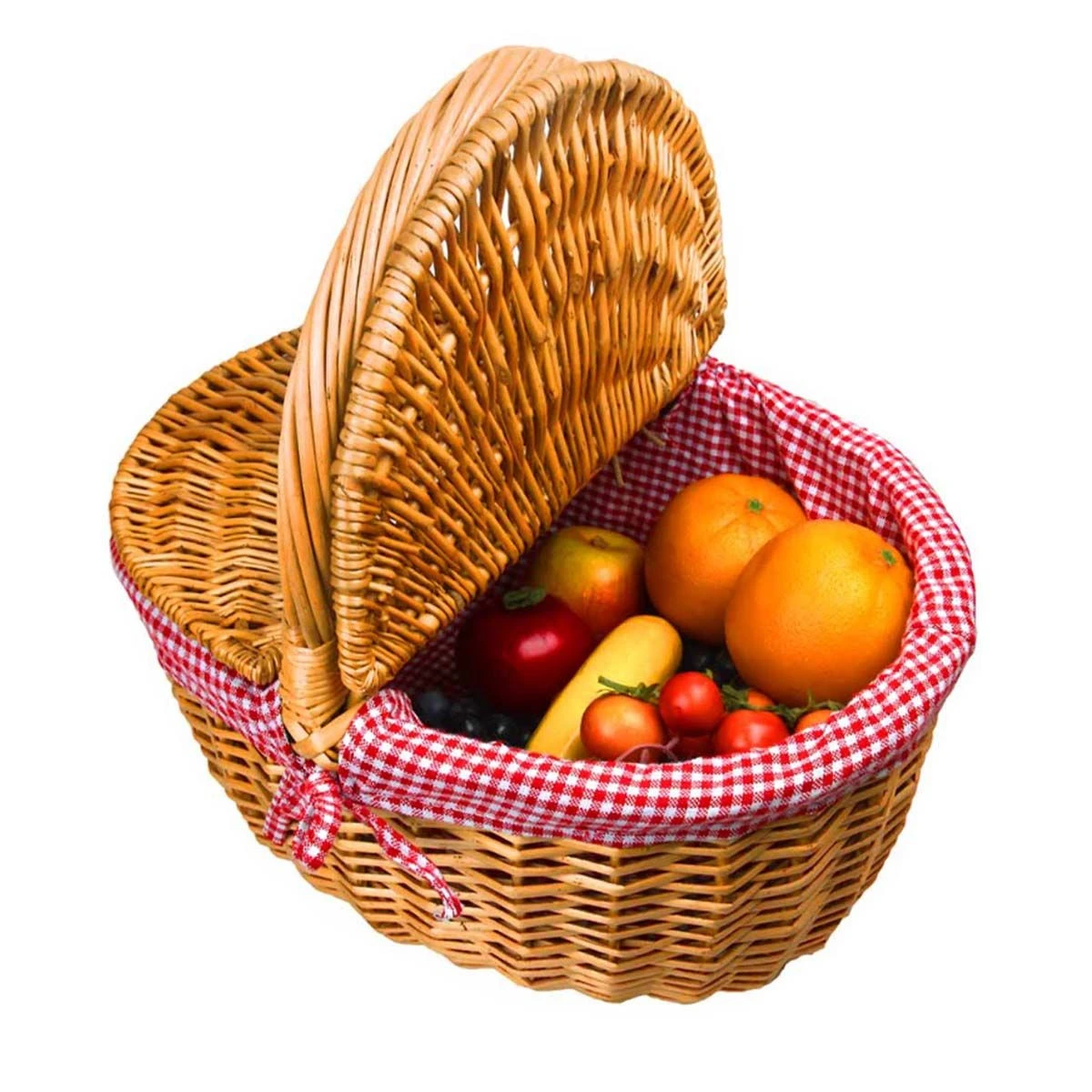 Panier à Pique-nique Vide En Osier Et Vichy – Image 2