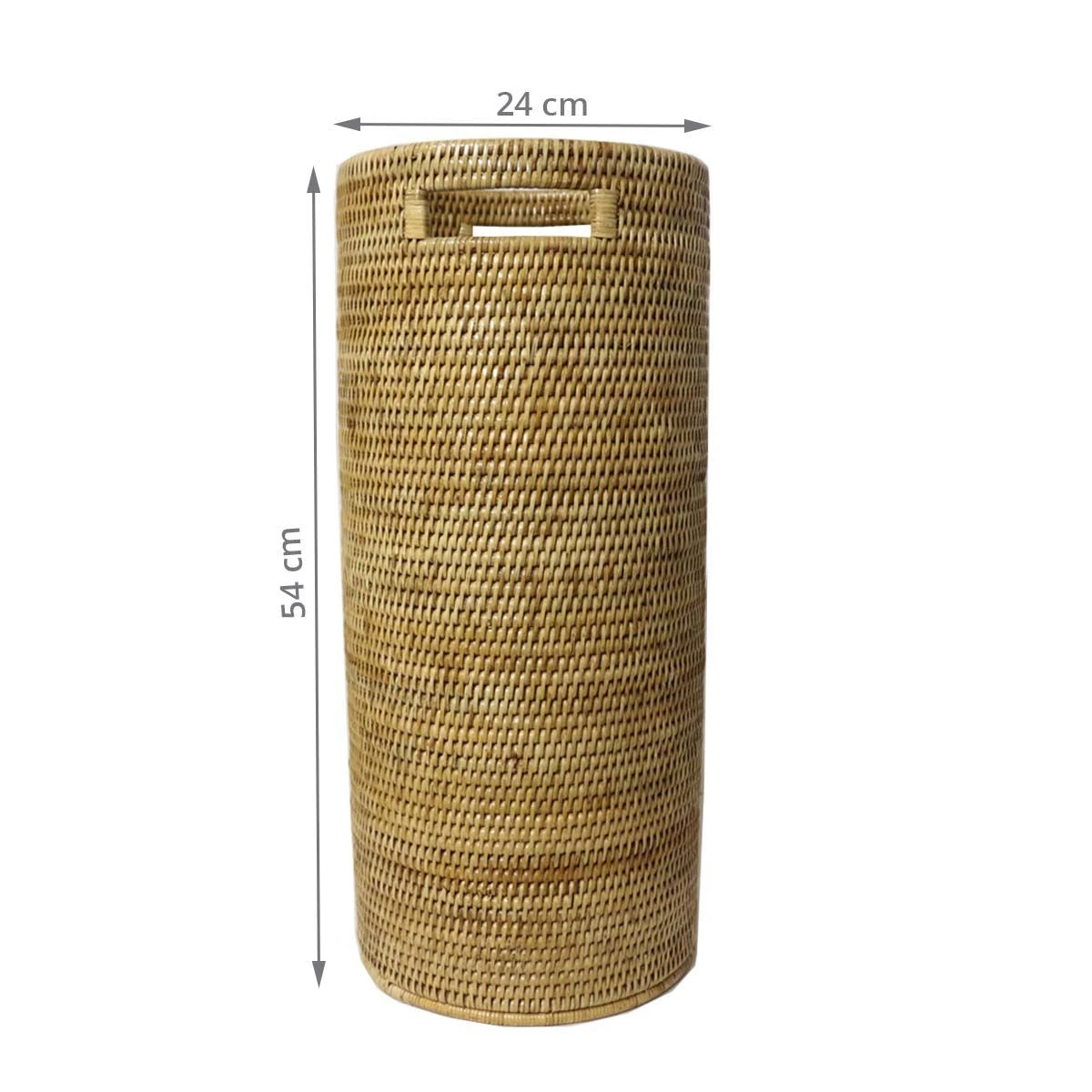 Porte Parapluie Rond En Rotin Tressé – Image 2