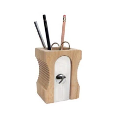 Pot à Crayons Taille Crayon Bois