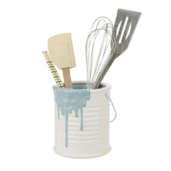 Pot à Ustensiles En Céramique Bleue