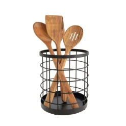 Pot à Ustensiles En Métal Noir